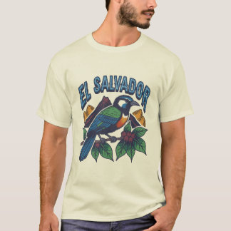 エルサルバドル - ビンテージ モトモット バード & カルチュラル ヘリテージ Tシャツ