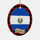エルサルバドル、レッドバッファロープレイド&エルサルバドル国旗 セラミックオーナメント (右)