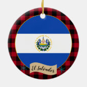 エルサルバドル、レッドバッファロープレイド&エルサルバドル国旗 セラミックオーナメント (裏面)
