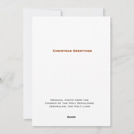 エルサレムからのクリスマスの挨拶 シーズンカード (裏面)