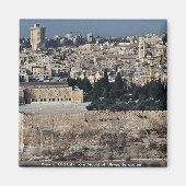 エルサレムのオリーブ山からの旧市街の見解 マグネット (正面)