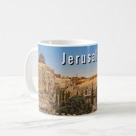 エルサレムのオリーブ山とアル・アクサ・モスク コーヒーマグカップ