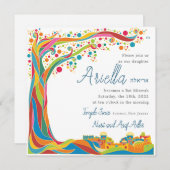 エルサレムのカラフルな生命の木 招待状 (正面/裏面)