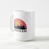 エルサレムのスカイライン – イスラエル旅行 コーヒーマグカップ (正面左)