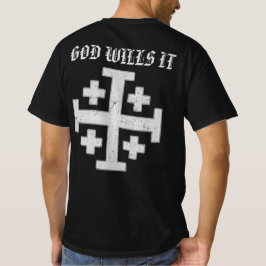 エルサレムのテンプル騎士十字架 デウス・ヴルト Tシャツ