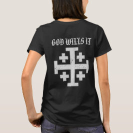 エルサレムのテンプル騎士十字架 デウス・ヴルト Tシャツ