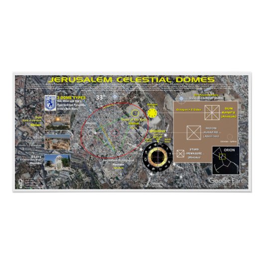 エルサレムのドーム – ピ素晴らしラミッドパターン ポスター (正面)