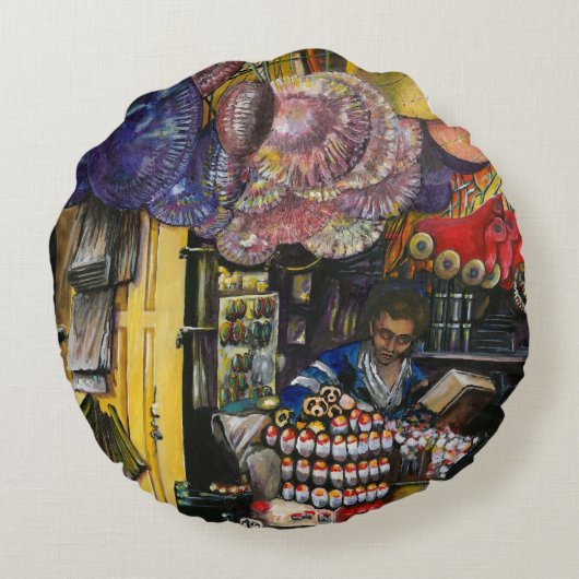 エルサレムの古代商業の伝統 ラウンドクッション (裏面)