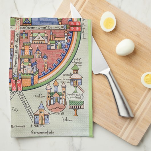 エルサレムの台所タオルの平和 キッチンタオル (四つ折り)