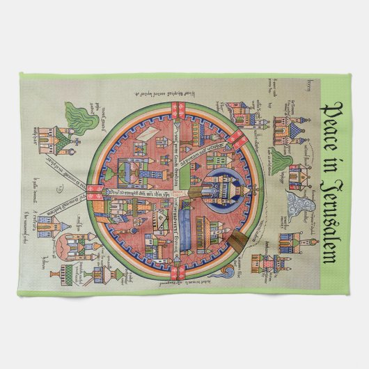 エルサレムの台所タオルの平和 キッチンタオル (横)