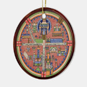 エルサレムの地図オーナメント セラミックオーナメント (左)