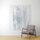 エルサレムの地図:ヘブライ語と英語の詩篇引用文 タペストリー (インサイチュ)