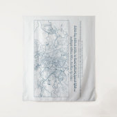 エルサレムの地図:ヘブライ語と英語の詩篇引用文 タペストリー (正面)