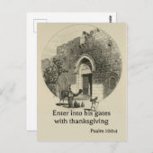 エルサレムの壁の背景に100時4分。 ポストカード (正面/裏面)
