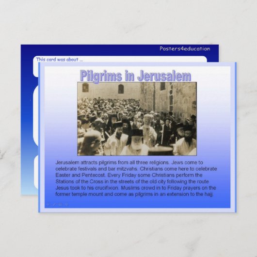 エルサレムの巡礼者たちの宗教 ポストカード (正面/裏面)