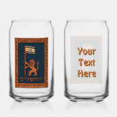 エルサレムの日のライオン(旗あり) ガラス缶 (正面)