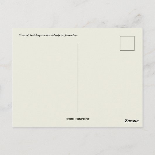エルサレムの旧市街建物の眺め ポストカード (裏面)