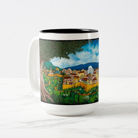 エルサレムの来年ジョナサンのKisレフ15のozのマグ ツートーンマグカップ (正面左)