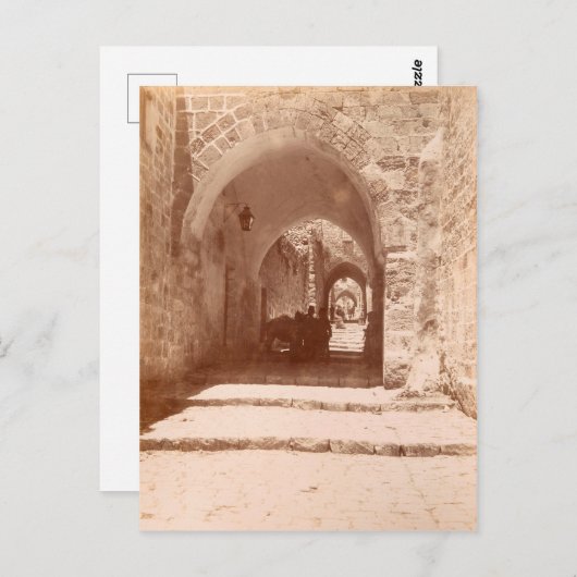 エルサレムの石畳の小道 ポストカード (正面/裏面)