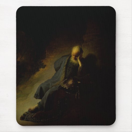 エルサレムの破壊を嘆き悲しんでいるジェレミア マウスパッド (正面)