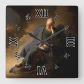 エルサレムの破壊を嘆くジェレミア スクエア壁時計 (正面)