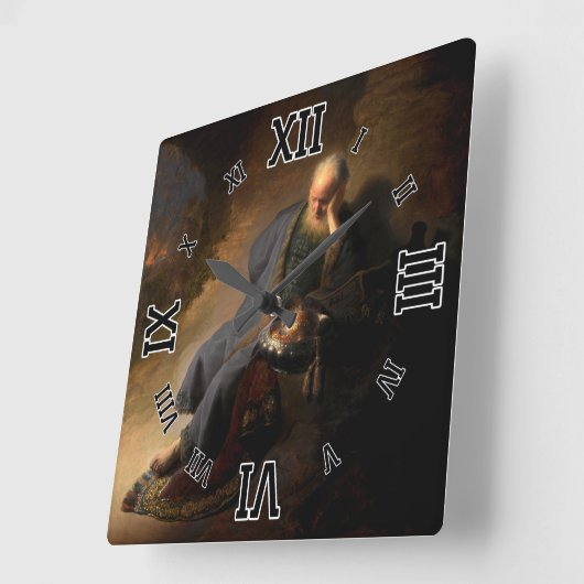 エルサレムの破壊を嘆くジェレミア スクエア壁時計 (傾斜)