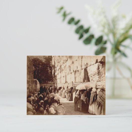 エルサレムの祈りの言葉の嘆きの壁のユダヤ人 ポストカード (スタンド正面)