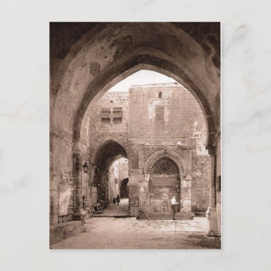 エルサレムの神殿山のチェーンゲート ポストカード (正面)