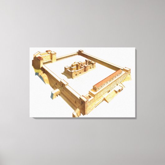 エルサレムの神殿。ヘロデ神殿 キャンバスプリント (正面)