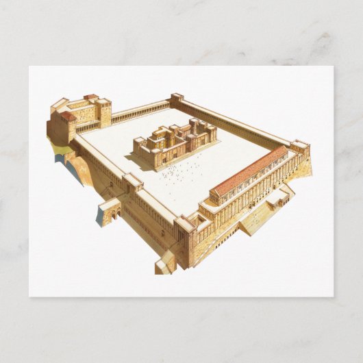 エルサレムの神殿。ヘロデ神殿 ポストカード (正面)