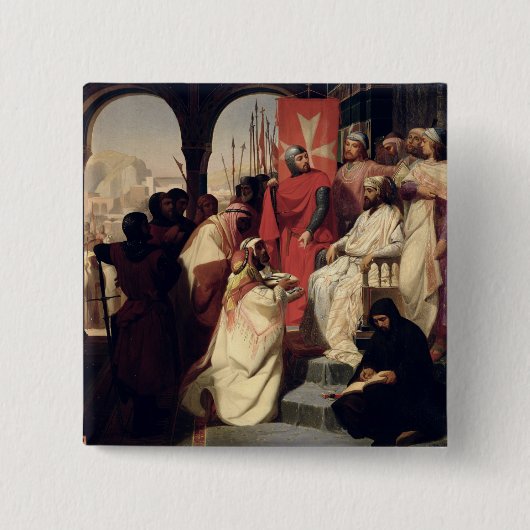 エルサレムの聖ヨハネの等級の騎士 缶バッジ (正面)