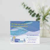 エルサレムの音楽的な空のバーのバルミツワーの招待状 出欠カード (スタンド正面)