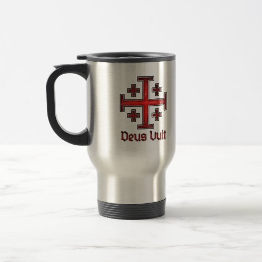エルサレムの騎士テンプル騎士団の十字架 Deus Vult トラベルマグ (左)