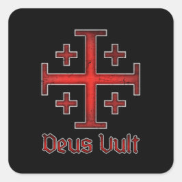 エルサレムの騎士テンプル騎士団十字架 Deus Vult スクエアシール