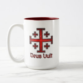 エルサレムの騎士テンプル騎士団十字架 Deus Vult ツートーンマグカップ