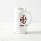 エルサレムの騎士テンプル騎士団十字架 Deus Vult ビールジョッキ (正面右)