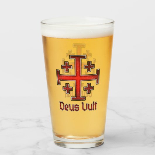 エルサレムの騎士テンプル騎士団十字架Deus Vult タンブラーグラス (ドリンク正面)