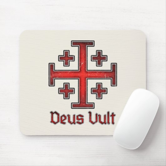 エルサレムの騎士Templarのクルセーダーの十字Deus Vult マウスパッド (マウス)