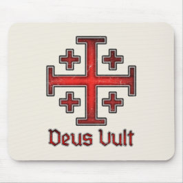 エルサレムの騎士Templarのクルセーダーの十字Deus Vult マウスパッド