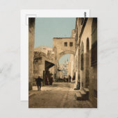 エルサレムのVia Dolosaの古い色の写真 ポストカード (正面/裏面)