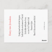 エルサレムへの勝利の祈りの言葉カード ポストカード (裏面)