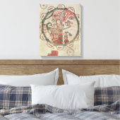 エルサレムを中心とする世界地図 キャンバスプリント (インサイチュ (寝室))