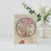 エルサレムを中心とする世界地図 ポストカード (スタンド正面)