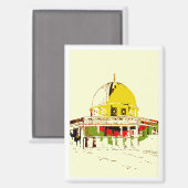 エルサレムを家に連れ帰る:ロックマグネットのドーム マグネット (正面/裏面)