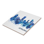 エルサレムイスラエルスカイラインブルー タイル (側面)