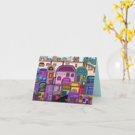 エルサレムタペストリーロシュハシャナカード カード (黄色い花)