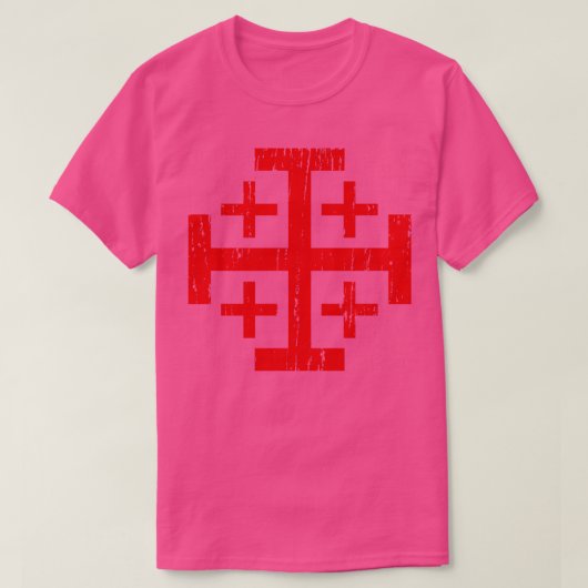 エルサレム動揺して十字 Tシャツ (デザイン正面)