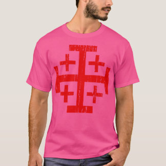 エルサレム動揺して十字 Tシャツ