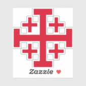 エルサレム十字 Deus Vult キリスト教ステッカー シール (シート)