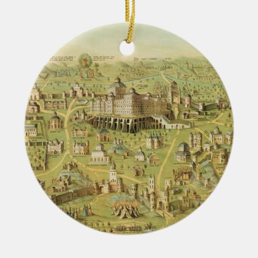 エルサレム及びSolomonの寺院の古代都市 セラミックオーナメント (正面)